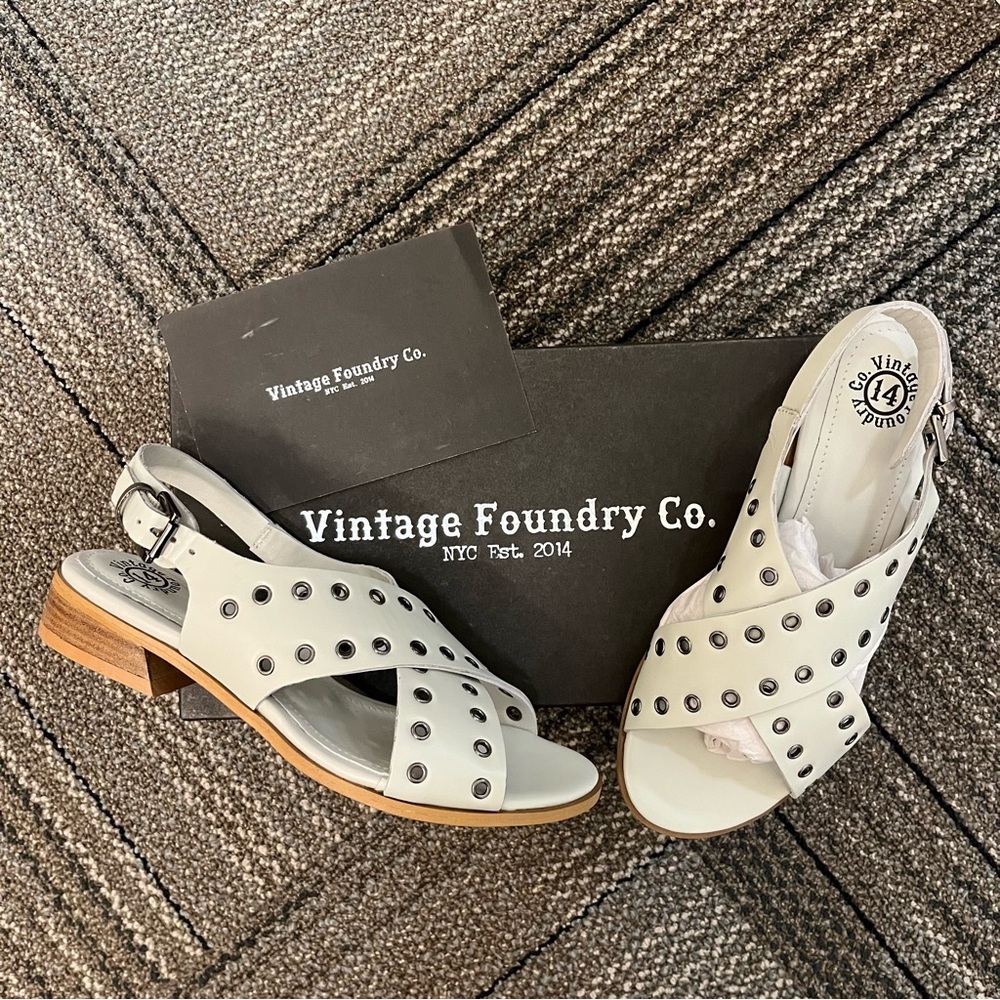NEW in Box Vintage Foundry Co. White Stud SandalsSize: 8